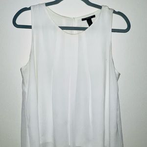 White sleeveless chiffon blouse